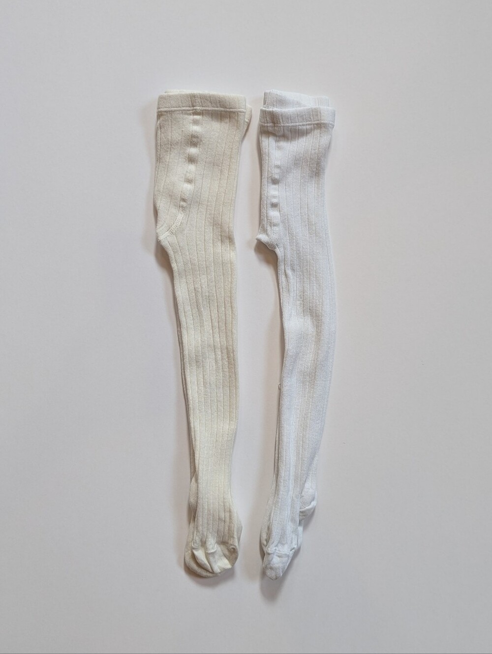 Condor Ribbed Tights White/Cream 2 2pc